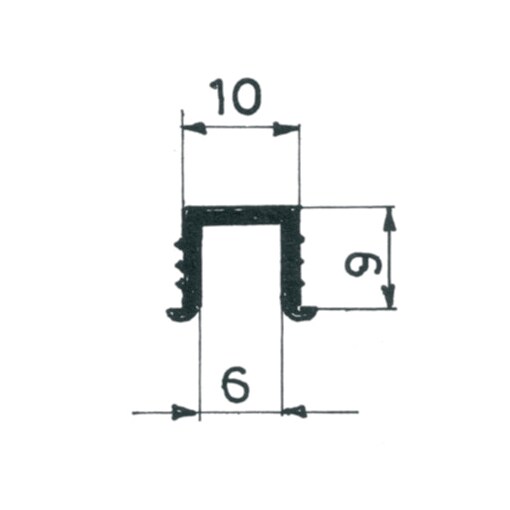 730 binario plastica nera 2 mt